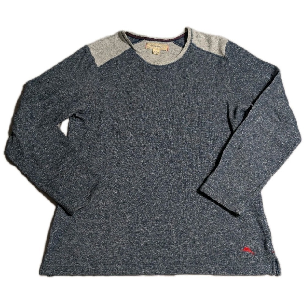 Tommy Bahama Sweatshirt Mens Large Blue Crewneck Pullover Lounge Knit